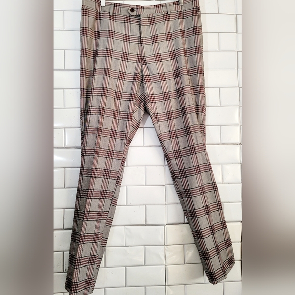 Bagozza Mens 2 Piece Suit Waistcoat And Pants Lightweight Wool Fabric Gray Burgu - Picture 5 of 8